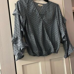 Blue Patterned Women's Top